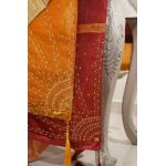 Τραπεζοκαρέ Κέντημα με πέρλες 1.30x1.30 No511 Orange TEORAN