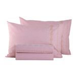 Σετ σεντόνια King Size 2.70x2.70+(180x200+32)Κατωσέντονο με λάστιχο Asher Pink NEF-NEF 100% Βαμβάκι