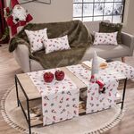 Χριστουγεννιάτικη τραβέρσα διάστασης 40x160εκ. από την Nef-Nef.

50% βαμβάκι και 50% πολυεστέρα.

Συνδυάζεται με ιδίου σχεδίου καρέ και τραπεζοκαρέ.