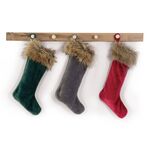 Χριστουγεννιάτικικη Διακοσμητική Μπότα Tinsel Grey 16x27 NEF-NEF