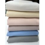 Πικέ κουβέρτα Blue Μονόχρωμη 2.2x2.50 Υπέρδιπλη Basic 100% Βαμβάκι