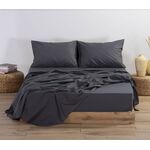 Σεντόνι Basic 727-D.Grey 1.40x2.00+30 Διπλό με λάστιχο NEF-NEF 100%Βαμβάκι
