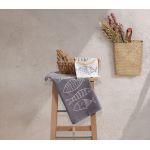 Ποτηρόπανο Fish Style Grey Βελουτέ 40x60 NEF-NEF