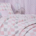 Κουβέρτα Fleece Sweet Rhombus Pink Αγκαλιάς 75x110 Nef-Nef Homeware