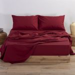 Σεντόνι Basic 1218-Bordo 1.00x2.00+30 Μονό με Λάστιχο Nef-Nef Homeware