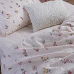 Σετ Σεντόνια Plant Ecru King Size +(1.80x2.00+35)Κατωσέντονο με Λάστιxο Nef-Nef Homeware