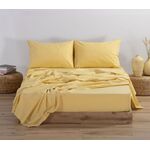 Σεντόνι Basic 1184-Yellow 1.40x2.00+30 Διπλό με λάστιχο Nef-Nef Homeware