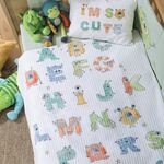Βρεφική Κουβέρτα πικέ Κούνιας Alphabet Monster 110x150 Nef-Nef Homeware