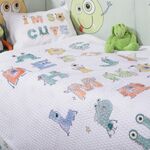 Βρεφική Κουβέρτα πικέ Αγκαλιάς Alphabet Monster 80x110 Nef-Nef Homeware