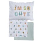 Σετ 3τμχ. Σεντόνια Κούνιας Alphabet Monster 120x170 Nef-Nef Homeware