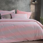 Σετ Σεντόνια Casual Stripe Peach 240x270Υπέρδιπλα+(160x200+35)κατωσέντονο με λάστιχο Nef-Nef Homeware