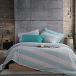 Σετ Σεντόνια Casual Stripe Petrol 170x270 Μονά +(100x200+35) κατωσέντονο με λάστιχο Nef-Nef Homeware