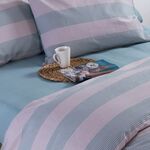 Σετ Σεντόνια Casual Stripe Petrol 240x270Υπέρδιπλα+(160x200+35)κατωσέντονο με λάστιχο Nef-Nef Homeware