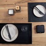 Σουπλά Leather Black 32x44 με Υφή Δέρματος Nef-Nef Homeware