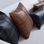 Διακοσμητικό Μαξιλάρι Lethal Black 45x45 υφή δέρματος Nef-Nef Homeware