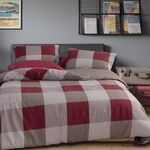 Σετ Σεντόνια Μονά Casual Check Bordo 170x270 Μονά +(100x200+35) κατωσέντονο με λάστιχο Nef-Nef Homeware