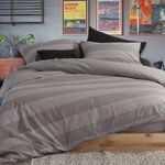 Σετ Σεντόνια Casual Stripe D.Grey  170x270 Μονά +(100x200+35)κατωσέντονο με λάστιχο  Nef-Nef Homeware
