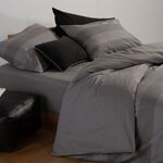 Σετ Παπλωματοθήκη  Casual Stripe D.Grey Υπέρδιπλη 240x230 Nef-Nef Homeware