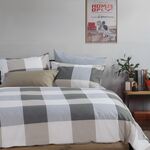 Σετ Παπλωματοθήκη  Casual Check Grey Μονή 170x240 Nef-Nef Homeware