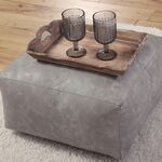 Πουφ Διακοσμητικό Lethal Grey 50x50x25 με Υφή Δέρματος Nef-Nef Homeware