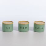 Σετ 3 τμχ.Δοχείο Απόθήκευσης Coffe-Tea-Sugar Green Nef-Nef Homeware
