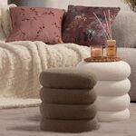 Μπουκλέ Σκαμπό Stool Ecru 35x40 Nef-Nef Homeware