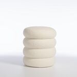 Μπουκλέ Σκαμπό Stool Ecru 35x40 Nef-Nef Homeware