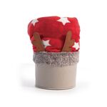 Καλάθι με Κουβέρτα Christmas Starlight Red/Ecru 110x140 Nef-Nef Homeware