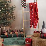 Καλάθι με Κουβέρτα Christmas Starlight Red/Ecru 110x140 Nef-Nef Homeware