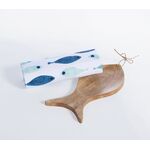 Ξύλινο Ψάρι με Ποτηρόπανο SARDINES BLUE 40x70 Nef-Nef Homeware