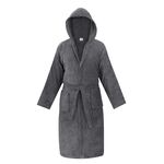 Μπουρνούζι Κουκούλα Olia Anthracite Madi Homeware