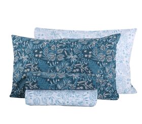 Σετ Σεντόνια  Elvira Blue King Size 2.70x2.70+(180x200+32)Κατωσέντονο με λάστιχο Nef-Nef Homeware