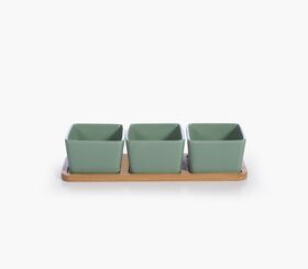 Μπωλ Σετ 3τμχ. με Δίσκο Sage Green Nef-Nef Homeware