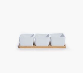 Μπωλ Σετ 3τμχ. με Δίσκο Sage White Nef-Nef Homeware