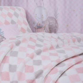 Κουβέρτα Fleece Sweet Rhombus Pink Αγκαλιάς 75x110 Nef-Nef Homeware