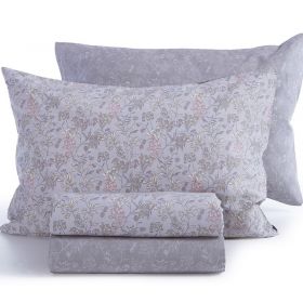 Σετ Σεντόνια Odete Grey King Size +(1.80x2.00+35)Κατωσέντονο με Λάστιxο Nef-Nef Homeware