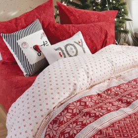 Σετ σεντόνια Holy Joly Red Φανέλα Μονά 1.70x2.60 Nef-Nef Homeware 100% Βαμβάκι