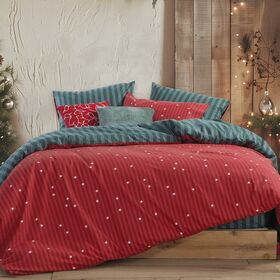 Σετ Σεντόνια Straight to Christmas Υπέρδιπλο 240x260 Φανέλα Nef-Nef Homeware