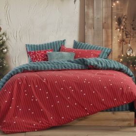 Σετ σεντόνια Straight to Christmas Φανέλα Μονά 1.70x2.60 Nef-Nef Homeware 100% Βαμβάκι