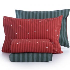 Σετ σεντόνια Straight to Christmas Φανέλα Μονά 1.70x2.60 Nef-Nef Homeware 100% Βαμβάκι