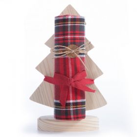 Διακοσμητικό Ξύλινο δέντρο με Πετσέτα Chrs Tree Red 40x70 Nef-Nef Homeware