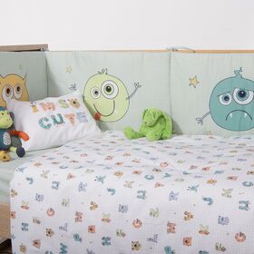 Σετ 3τμχ. Σεντόνια Κούνιας Alphabet Monster 120x170 Nef-Nef Homeware