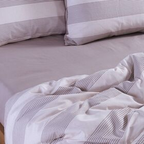 Σετ Σεντόνια Casual Stripe Ecru 170x270 Μονά +(100x200+35) κατωσέντονο με λάστιχο Nef-Nef Homeware