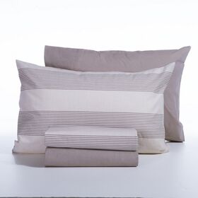 Σετ Σεντόνια Casual Stripe Ecru 170x270 Μονά +(100x200+35) κατωσέντονο με λάστιχο Nef-Nef Homeware