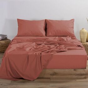 Σεντόνι Basic 1217-Teracotta 1.80x2.00+35 King Size με λάστιχο Nef-Nef Homeware