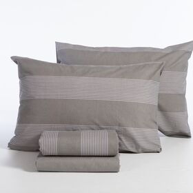 Σετ Σεντόνια Casual Stripe D.Grey Υπέρδιπλα 240x270 Nef-Nef Homeware