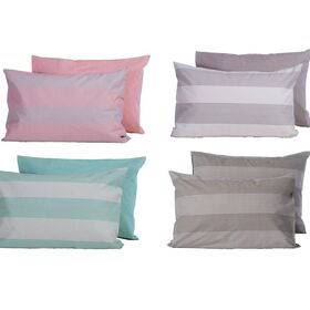 Σετ 2 τμχ. Μαξιλαροθήκες Casual Stripe D.Grey 52x72 Nef-Nef Homeware