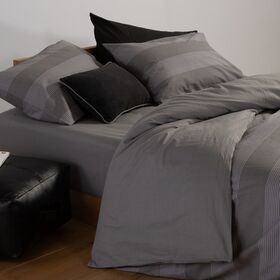 Σετ Σεντόνια Casual Stripe D.Grey  170x270 Μονά +(100x200+35)κατωσέντονο με λάστιχο  Nef-Nef Homeware