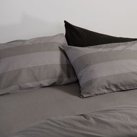 Σετ Σεντόνια Casual Stripe D.Grey  170x270 Μονά +(100x200+35)κατωσέντονο με λάστιχο  Nef-Nef Homeware