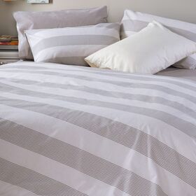 Σετ Παπλωματοθήκη  Casual Stripe Ecru Υπέρδιπλη 240x230 Nef-Nef Homeware